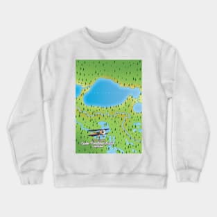 Lake Pontchartrain Louisiana lake map Crewneck Sweatshirt